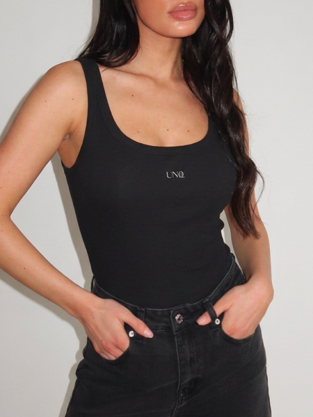 Unique The Label Gill Tank Top - Black Gill Tank Top - Black