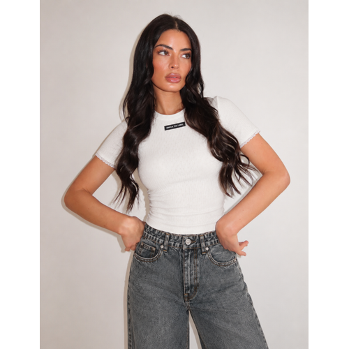 Unique The Label Vela Pointelle Top - White Unique The Label Vela Pointelle Top - White