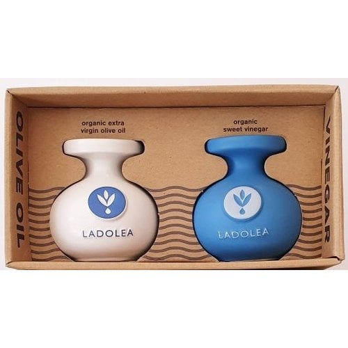 Ladolea Set of olive oil and sweet vinegar in ceramic jars - BIO