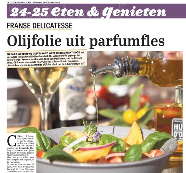 De Telegraaf visit to Château d'Estoublon