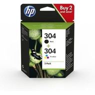 HP 304 Origineel Zwart, Cyaan, Magenta, Geel 2 stuk(s)