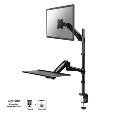 Newstar Flatscreen Keyboard & Mouse Desk Mount (clamp) screen 1 Black 10-27i