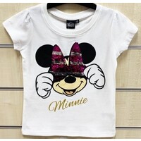 Minnie Mouse Paillettten T-Shirt - Wit