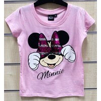 Minnie Mouse Paillettten T-Shirt - Roze