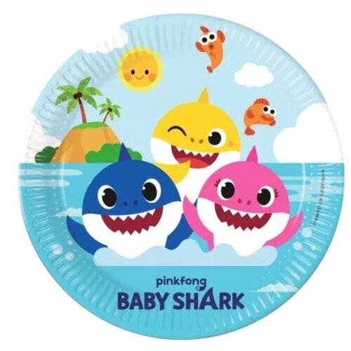 Baby Shark Baby Shark Feestbordjes - 8 stuks