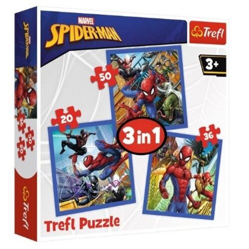 Spiderman Spiderman 3 in 1 Puzzel - 20/36/50 stukjes - Trefl