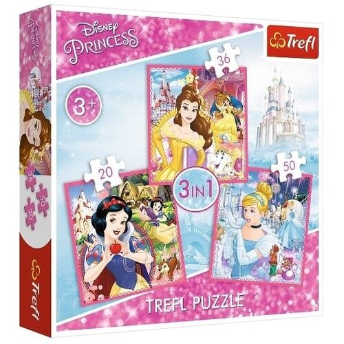 Disney Princess Disney Princess 3 in 1 Puzzel - 20/36/50 stukjes - Trefl