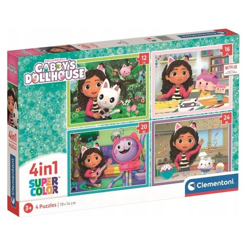 Gabby's Poppenhuis Gabby's Poppenhuis 4 in 1 Puzzel - 12/16/20/24 stukjes - Clementoni