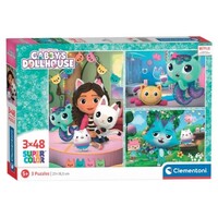 Gabby's Poppenhuis Puzzel - 3 x 48 stukjes - Clementoni