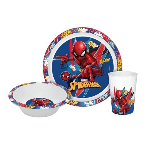 Spiderman Spiderman Kinderservies met Beker - Magnetron