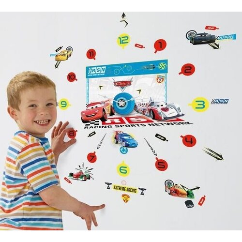 Cars Disney Cars Tick Tock Wandklok met Muurstickers