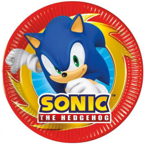 Sonic 8 Sonic Gebaksbordjes FSC - 20 cm - Sega