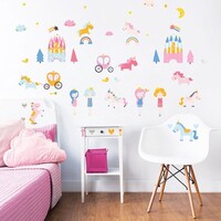 Prinsessen / Unicorn Muurstickers Room Decor Kit - Walltastic