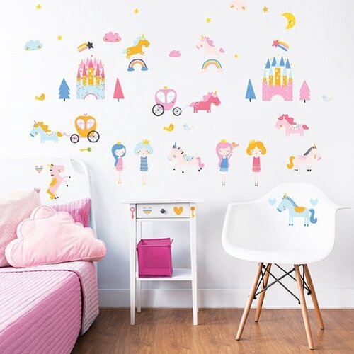 Disney Princess Prinsessen / Unicorn Muurstickers Room Decor Kit - Walltastic