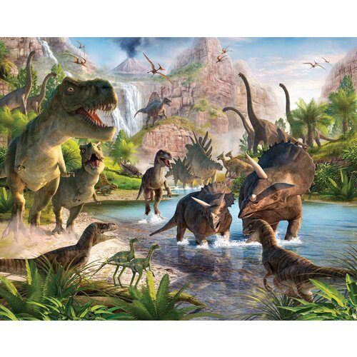 Dinosaurus / Jurassic World Dinosaurus Land Posterbehang - Walltastic