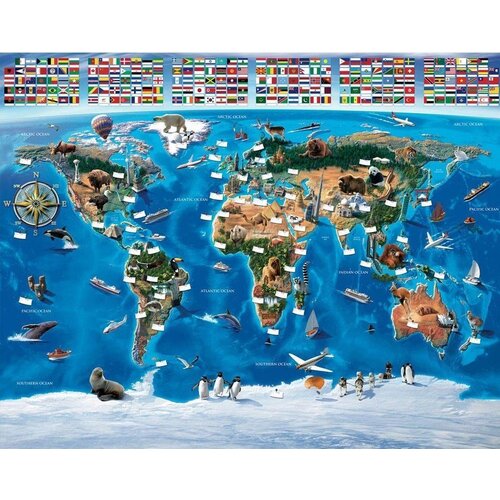 Overige Wereldkaart Posterbehang - Walltastic