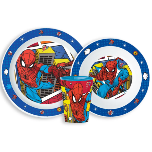 Spiderman Spiderman Kinderservies met Beker - Magnetron