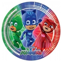 8 kartonnen PJ Masks Gebaksbordjes - 19,5 cm