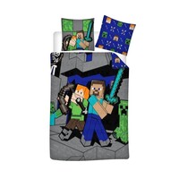 Minecraft Dekbedovertrek 140x200 - Blockey Battle
