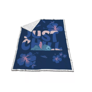 Lilo en Stitch Stitch Fleece Deken Sherpa - Blauw - 130x170