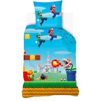 Super Mario Dekbedovertrek 140 x 200 cm - Dubbelzijdig