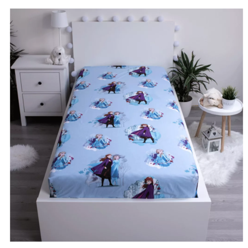 Frozen Disney Frozen Hoeslaken 90x200 cm - Blauw