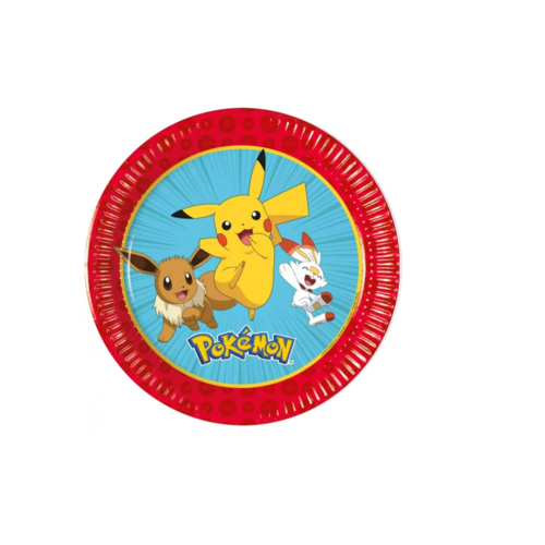 Pokemon 8 Pokemon Gebaksbordjes 20 cm - Pikachu (FSC)