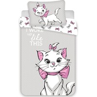 Marie Cat Baby Dekbedovertrek 100 x 135 cm - Aristocats - Grijs