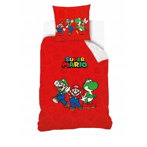 Super Mario Super Mario Dekbedovertrek 140 x 200 cm - Rood