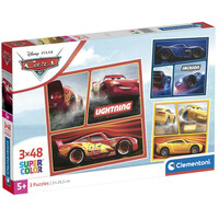 Disney Cars 3 in 1 Puzzel - 3 x 48 stukjes - Clementoni