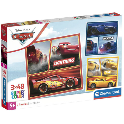 Cars Disney Cars 3 in 1 Puzzel - 3 x 48 stukjes - Clementoni