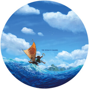 Vaiana Vaiana Vlies Muursticker -125 cm - Rond - Disney