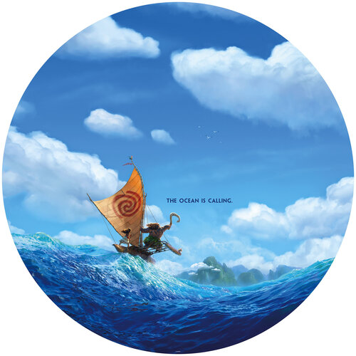 Vaiana Vaiana Vlies Muursticker -125 cm - Rond - Disney