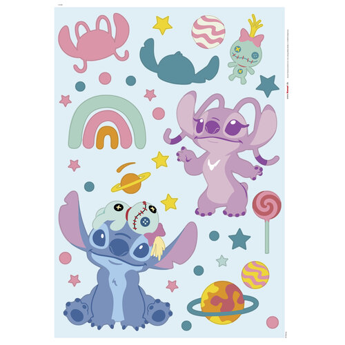 Lilo en Stitch Stitch en Angel Muurstickers 50x70 cm - Disney