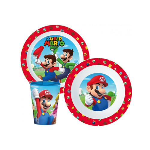 Super Mario Super Mario Kinderservies / Eetsetje / Ontbijt Servies - Magnetron