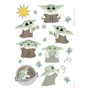 Star Wars Star Wars Muurstickers - 50x70 cm - Mandalorian Grogu
