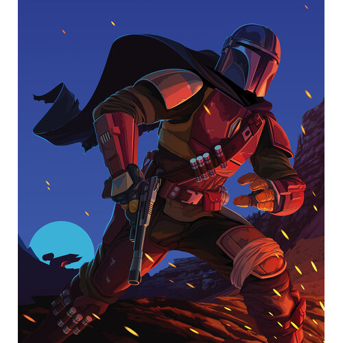 Star Wars Star Wars Vlies Behang - 250x280 cm - Mandalorian Big Ambush