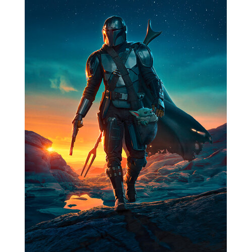 Star Wars Star Wars Vlies Behang - 200x250 cm - Mandalorian Gunslingers