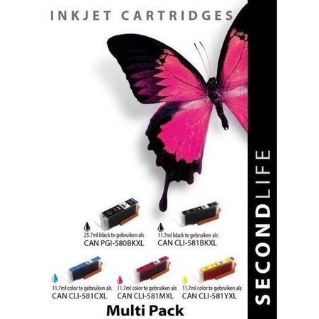 Huismerk Canon 580BK 581BK C M Y XL inkt Cartridge Incl. Chip set huismerk