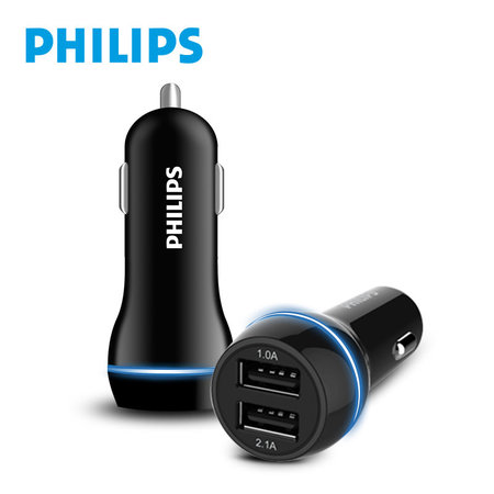 Philips DLP2357 2 USB poort charger DC 5V 3.1A autolader oplader