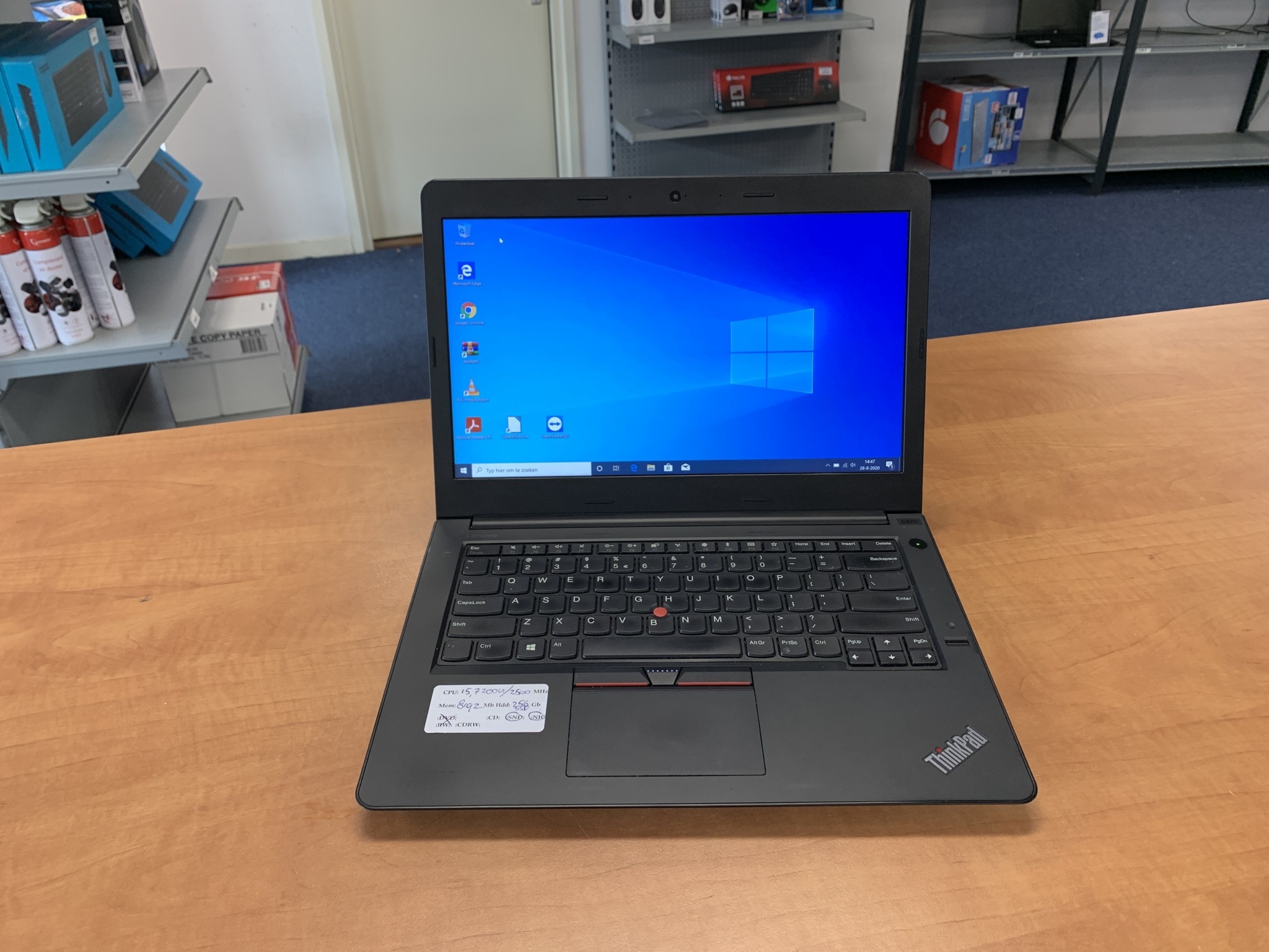 Lenovo Thinkpad E470 I5 8Gb 256Gb SSD 14 inch W10P laptop