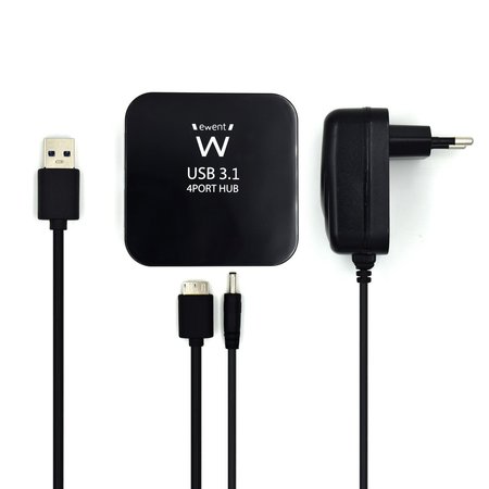 Ewent USB 3.1 Gen 1 (USB 3.0) Hub 4 port met adapter