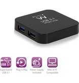 Ewent USB 3.1 Gen 1 (USB 3.0) Hub 4 port met adapter