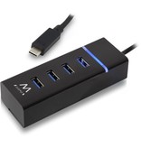 Ewent EW1137 USB C USB-C 3.1 Gen1 (USB 3.0) Hub 4 port