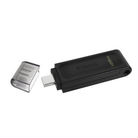 Kingston DataTraveler 70 USBC flash drive 128GB USB Type-C 3 2 Gen 1 3 1 Gen 1 Zwart