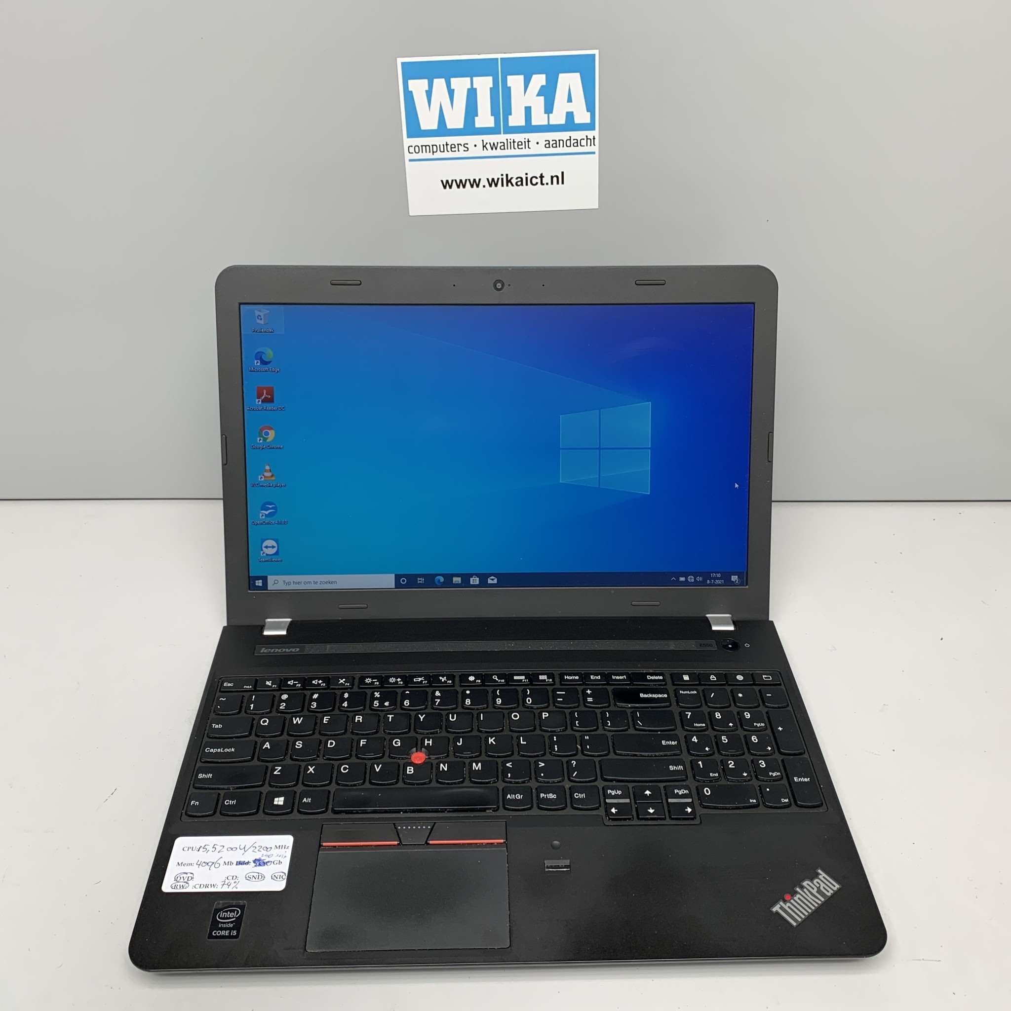Lenovo Thinkpad E550 I5 4Gb 240Gb SSD 15.6 inch W10P laptop