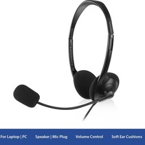 EW3563 Headset 2x 3.5mm Jack 2,1m zwart Headphone koptelefoon