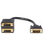 DVI-D naar 2x DVI-D digitale video splitter kabel 30 cm M/F Zwart