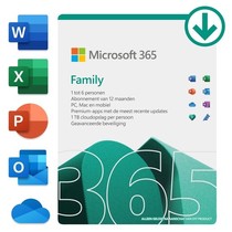 Microsoft Office 365 Family 6-PC/MAC 1 jaar