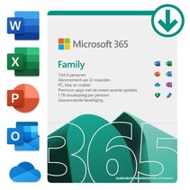 Microsoft Office 365 Family 6-PC/MAC 1 jaar